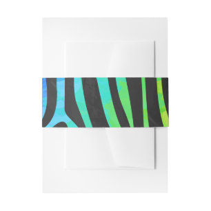 Bandeau De Faire-part Zebra Black et Rainbow Print