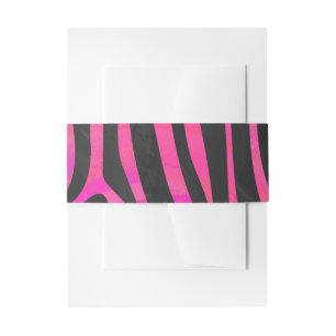 Bandeau De Faire-part Zebra noir et rose chaud