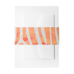 Bandeau De Faire-part Zebra Orange and White Print