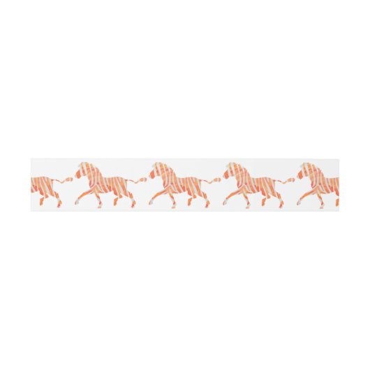 Bandeau De Faire-part Zebra Orange et Silhouette blanche (Plat)