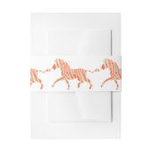 Bandeau De Faire-part Zebra Orange et Silhouette blanche (Devant example)