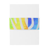 Bandeau De Faire-part Zebra Rainbow et White Print (Dos Example)