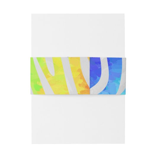 Bandeau De Faire-part Zebra Rainbow et White Print (Dos Example)