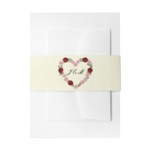 Bandeau d'invitation crème avec un cœur rose