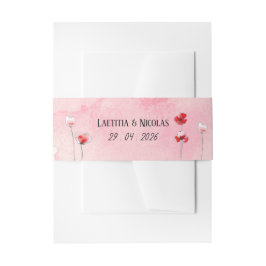 Bandeau "Klaprozen" Uitnodigingen Wikkel