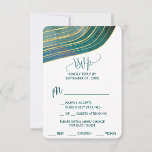 Banded Gemstone   Emerald Menu Choice Carte RSVP