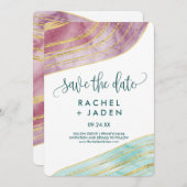 Banded Gemstone | Mauve Enregistrer la carte de da (Devant / Derrière)