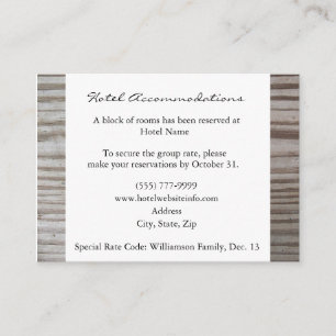 Banded Wood Hotel Cartes d'hébergement