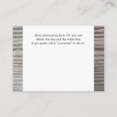 Banded Wood Hotel Cartes d'hébergement (Dos)