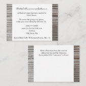 Banded Wood Hotel Cartes d'hébergement (Devant / Derrière)