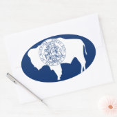 Bandeira do Wyoming Ovale Sticker (Envelop)