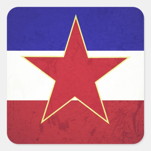 Bandeira Iugoslávia Vierkante Sticker (Voorkant)