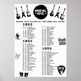 Banden die het Knob Hill Hotel 1983-84-85 speelden Poster