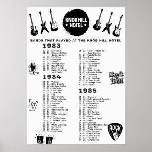 Banden die het Knob Hill Hotel 1983-84-85 speelden Poster