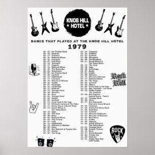 Banden die speelden in het Knob Hill Hotel 1979 Poster
