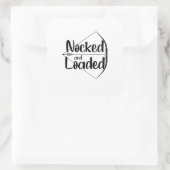 Banden en laden van boogschieten vierkante sticker (Tas)