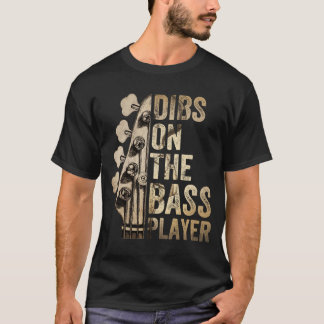 Banden op de gitaarmuziekband van de basspeler  t-shirt
