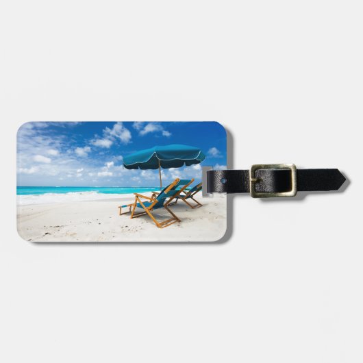 Banden op het strand bagagelabel (Voorkant horizontaal)