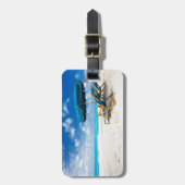 Banden op het strand bagagelabel (Voorkant verticaal)