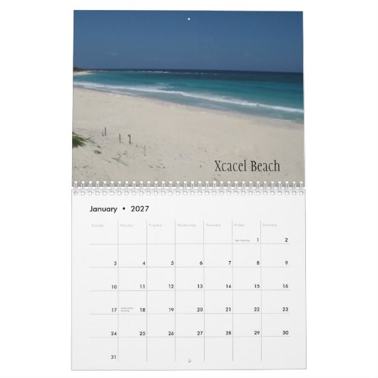Banden van de kalender Riviera Maya (Jan 2027)