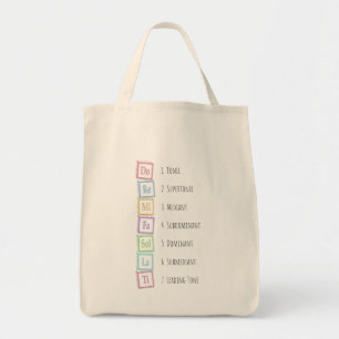 Banden van de Scale Solfeggio Musical Baby Blocks Tote Bag