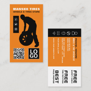 Bandenreparatie Man ontwerp, band/bandenspecialist Visitekaartje