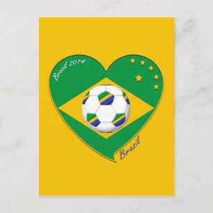 Bandera de BRASIL FÚTBOL de campeones del mundo Briefkaart