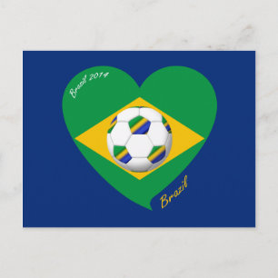 Bandera de BRAZILIL FÚTBOL equipo nacional 2014 Briefkaart