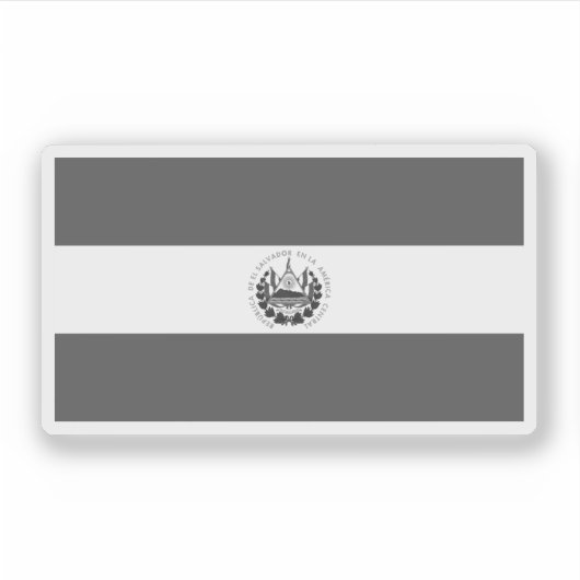 Bandera de El Salvador - zwart en wit Sticker (Voorkant)