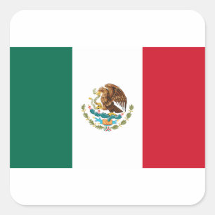 Bandera de México - Vlag van Mexico - Mexicaanse v Vierkante Sticker