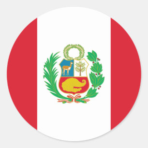 Bandera del Perú - vlag van Peru Ronde Sticker