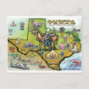 Bandera TEXAS Map Briefkaart