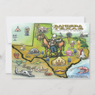 Bandera TEXAS Map Uitnodiging