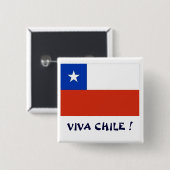Bandera Viva Chili I Vierkante Button 5,1 Cm (Voorkant /achterkant)