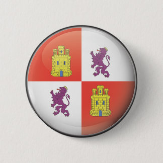 Bandera y escudo de Castilla y León Ronde Button 5,7 Cm
