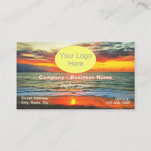 Banderas Bay Sunset 1738 QR Code Visitekaartje (Voorkant)