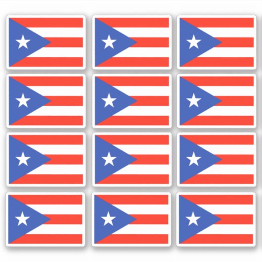 Banderas Boricua Stickers drapeau portoricain 6"x6 (Devant)