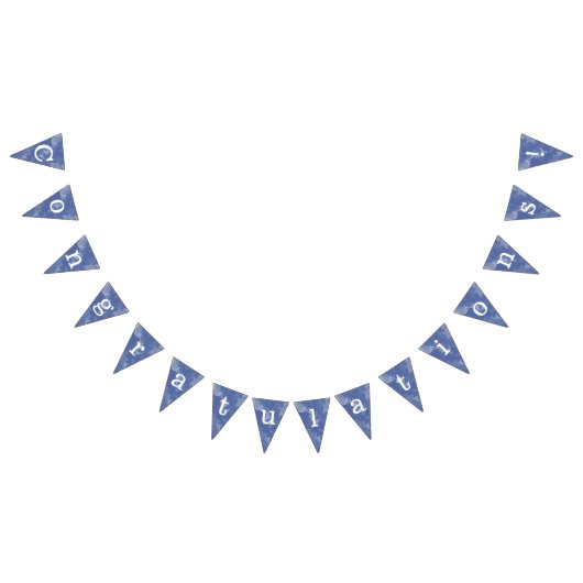 Banderines efecto marmolado azul "Congratulations" Vlaggetjes (Alle)