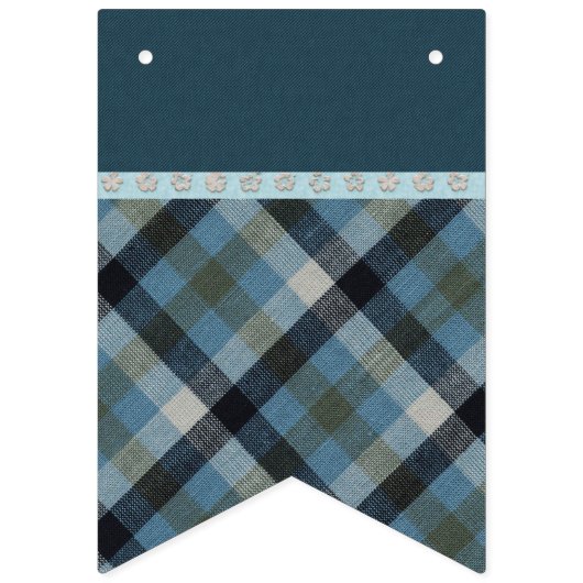 Banderole à bouts bleu Tartan (Deuxième drapeau)