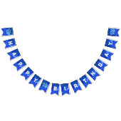 Banderole à rayures bleu couronne Anniversaire (Tout)