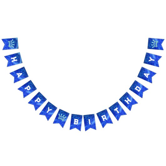 Banderole à rayures bleu couronne Anniversaire (Tout)