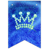 Banderole à rayures bleu couronne Anniversaire (Premier drapeau)