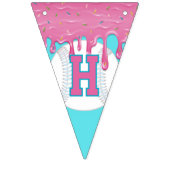 Banderole Baseball Drip Joyeux Anniversaire (Premier drapeau)