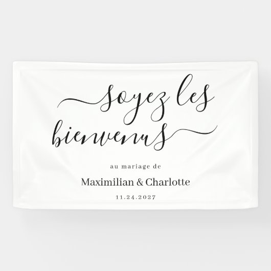 Banderole Bienvenue Mariage Moderne & Chic (Horizontal)
