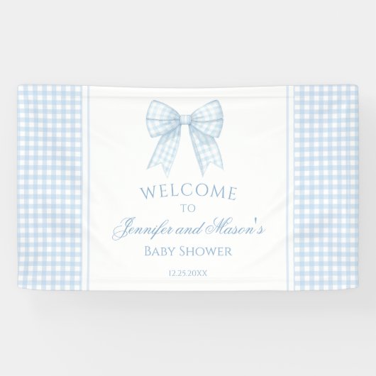 Banderole bleu bleu joli ruban baby shower d'accue (Horizontal)