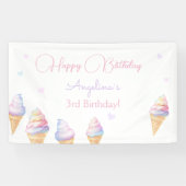 Banderole crème glacée d'anniversaire. (Horizontal)
