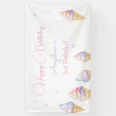 Banderole crème glacée d'anniversaire. (Vertical)