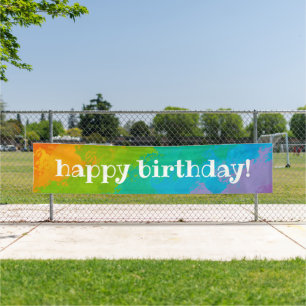 Banderole d'anniversaire à l'arc-en-ciel lumineux
