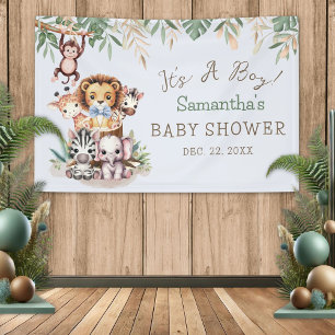 Banderole de Baby Shower Animaux de la Jungle Safa