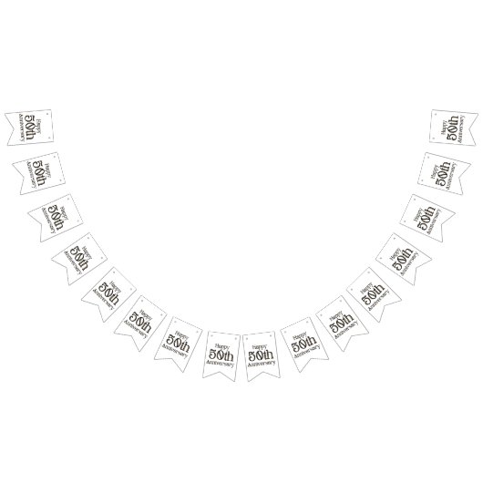 Banderole de bunting "50e anniversaire de mariage" (Tout)